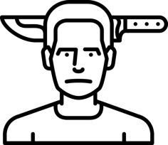 Knife Through Head Outline Svg Vector, Free Vectors File